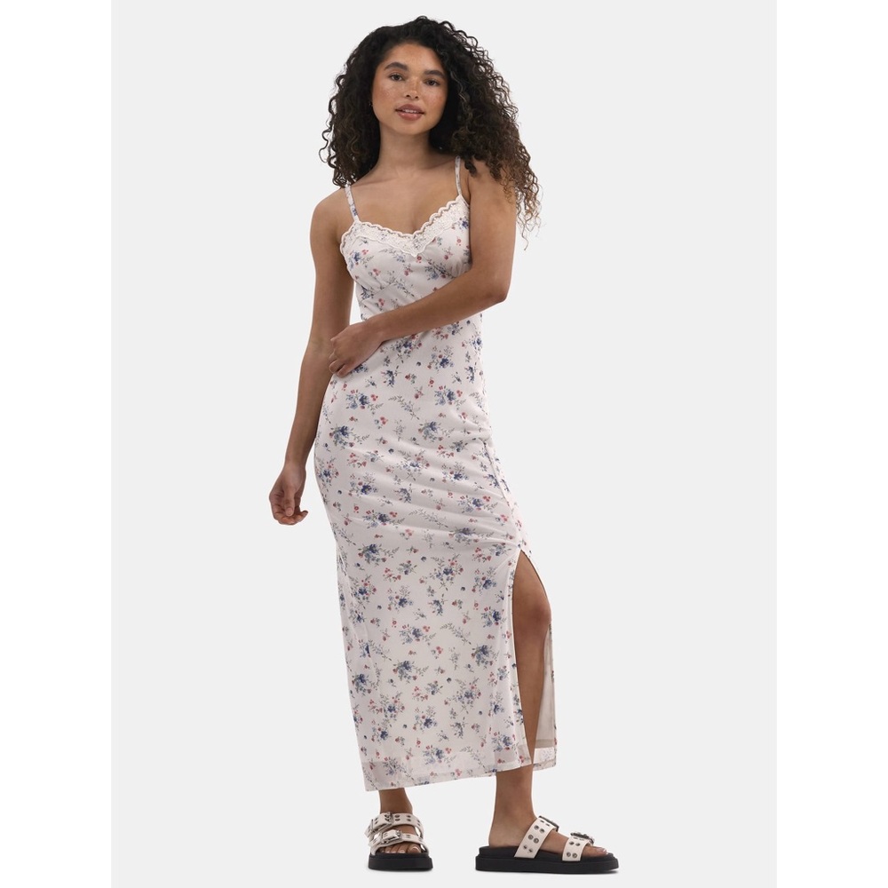 No Boundaries Lace Trim Maxi Mesh Dress Size S (4-6)